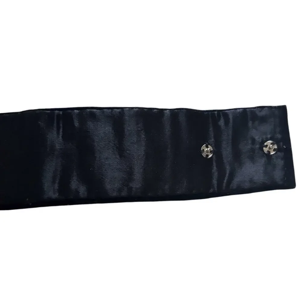 Zardozi Belt Embroidery Silver Metal Thread India Origin Silk Velvet 31”